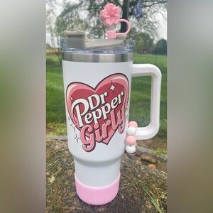 Dr. Pepper Girly Pink and White Tumbler Set